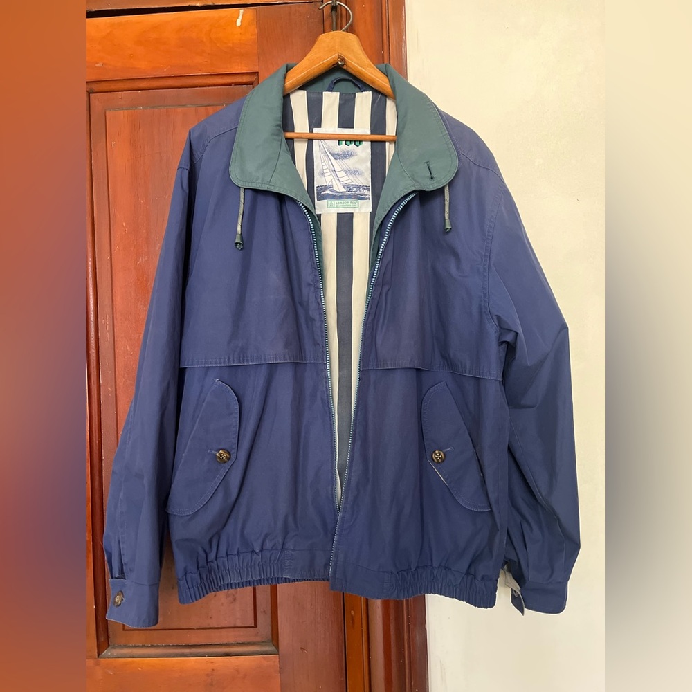 80s Men’s London Fog Blue and Green Windbreaker